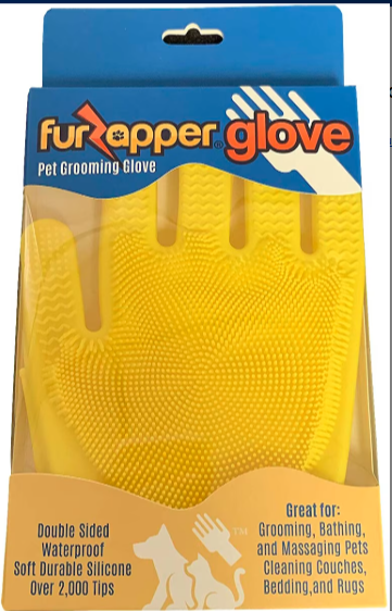 FurZapper Pet Grooming Glove, Yellow