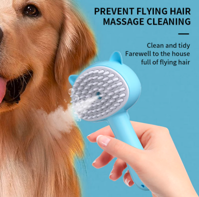 Lume Wear Rechargeable Steam Pet Grooming Brush with Release Button for Cats and Dogs a 3 In 1 Self Cleaning Deshedding Comb for Long and Short Hair. A USB C Steam Brush with Mist Function - Image 3