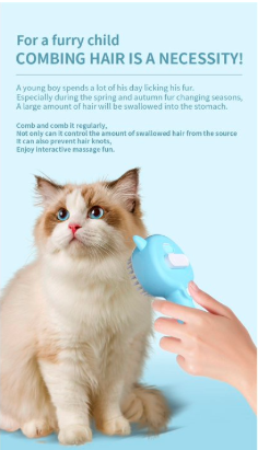 Lume Wear Rechargeable Steam Pet Grooming Brush with Release Button for Cats and Dogs a 3 In 1 Self Cleaning Deshedding Comb for Long and Short Hair. A USB C Steam Brush with Mist Function - Image 2